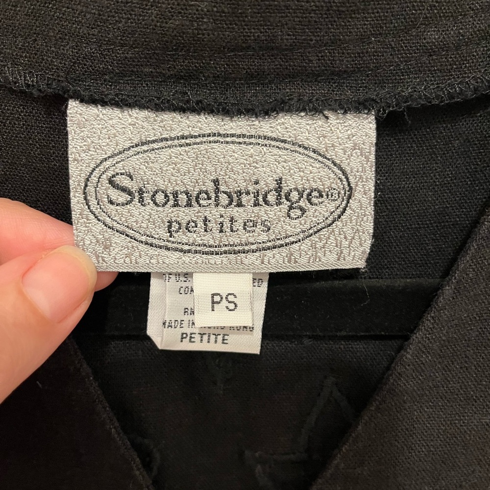 Vintage Stonebridge Linen Blend Black Novelty Artsy Vest Safari Animals Size S/P - Picture 6 of 12